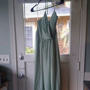 Revelry Hannah Faux Wrap Chiffon Maxi Dress - Sage Color